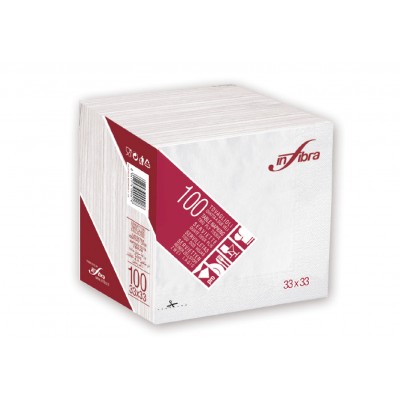 Tovaglioli 33x33 bianchi 2 veli cf.24x100
