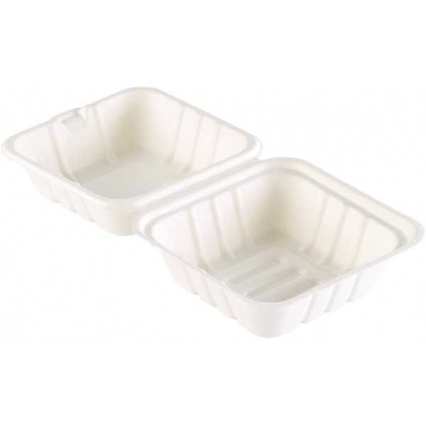 Scatola Meal Bagassa bianca 1 scomparto 475 ml Scatola Meal Bagassa bianca 1 scomparto 475 ml