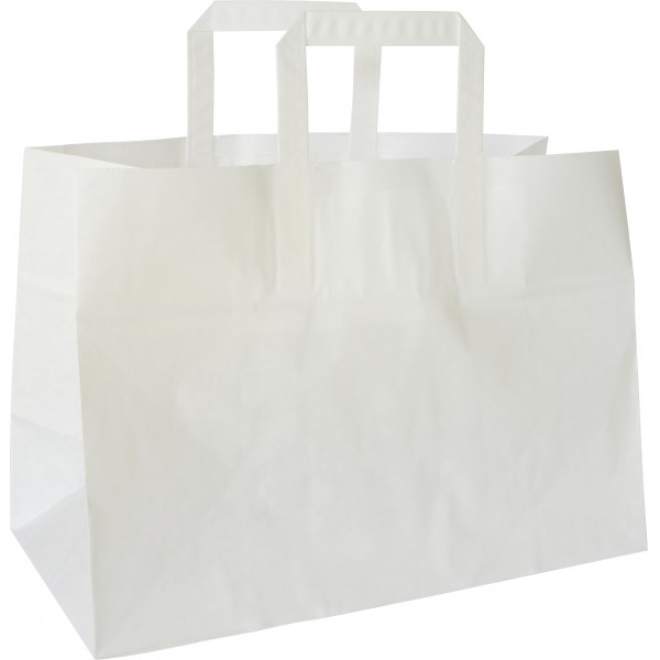 Sacchetto da asporto bianco 15 lt 350x170x245mm Sacchetto da asporto bianco 15 lt 350x170x245mm