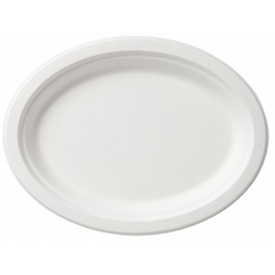 Piatto ovale Bagassa bianco 260 mm