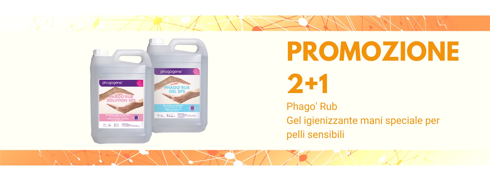 Promozione disinfettante mani speciale per pelli sensibili Phago Rub